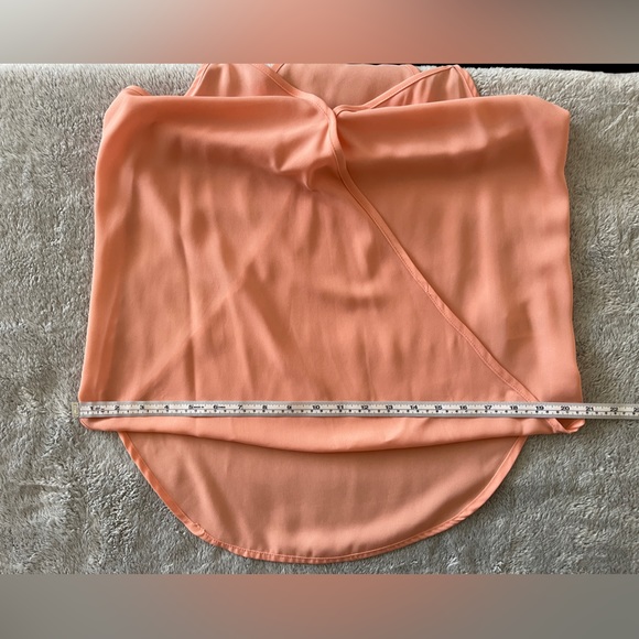 Lily White Deep V Neck Wrap Spaghetti Strap Tank in Apricot - Picture 7 of 8